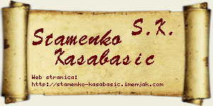 Stamenko Kasabašić vizit kartica